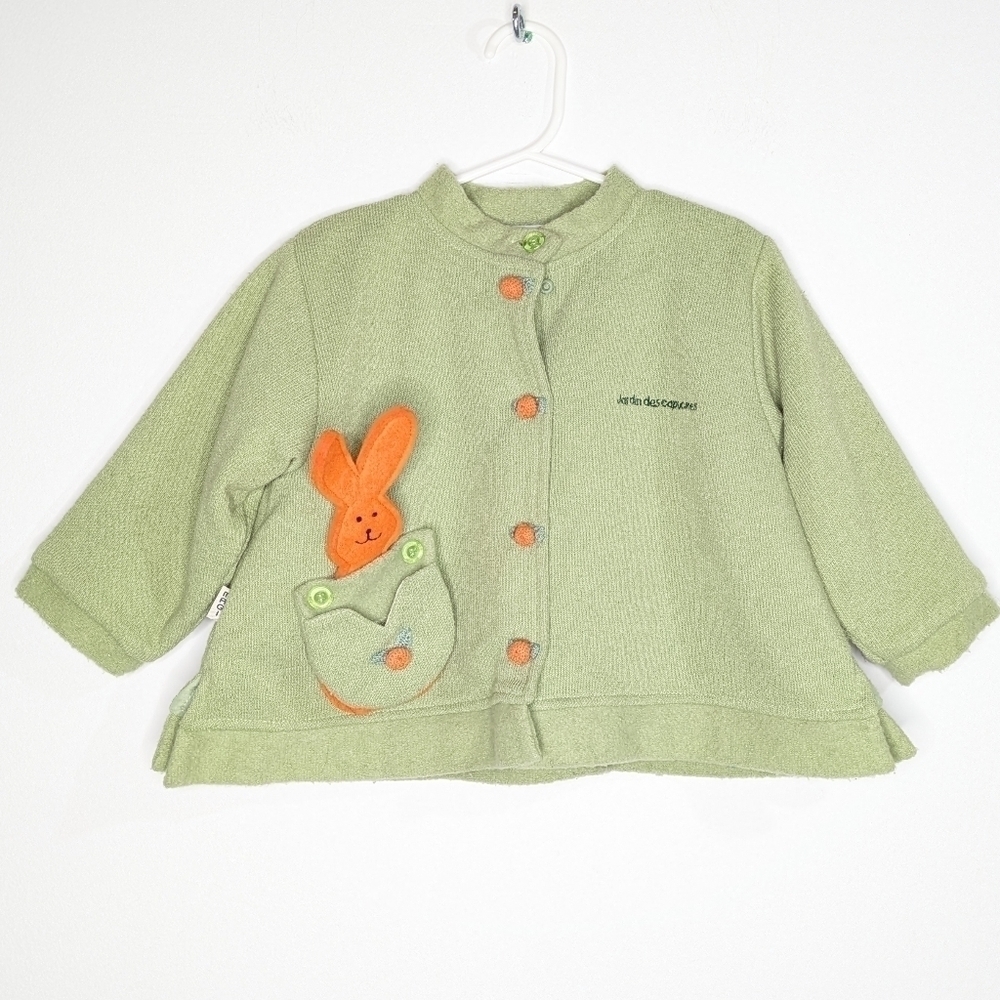 Magi green orange Jardin Des Capucines button up cardigan sweater 2